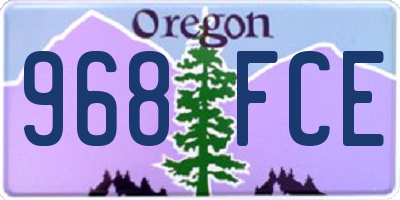 OR license plate 968FCE
