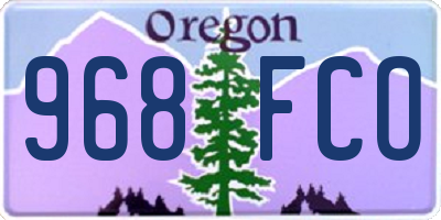 OR license plate 968FCO