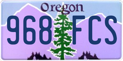 OR license plate 968FCS