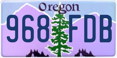 OR license plate 968FDB