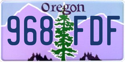 OR license plate 968FDF