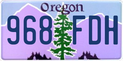 OR license plate 968FDH