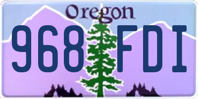 OR license plate 968FDI
