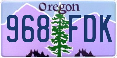 OR license plate 968FDK