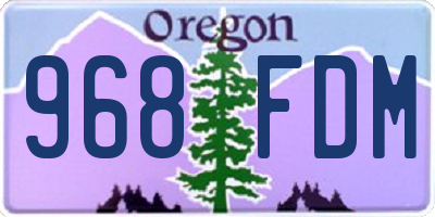 OR license plate 968FDM