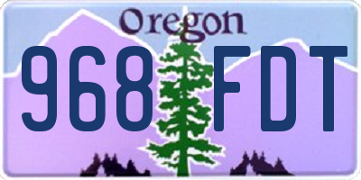 OR license plate 968FDT