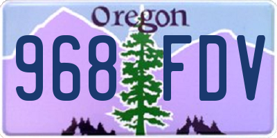 OR license plate 968FDV
