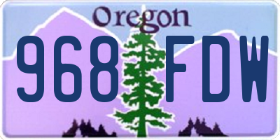 OR license plate 968FDW