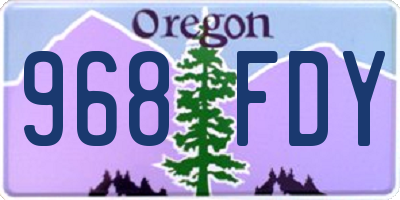 OR license plate 968FDY