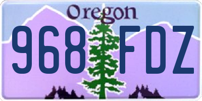 OR license plate 968FDZ