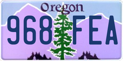 OR license plate 968FEA