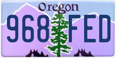 OR license plate 968FED