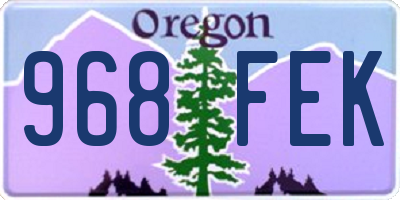 OR license plate 968FEK