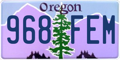 OR license plate 968FEM