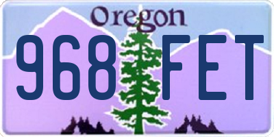 OR license plate 968FET