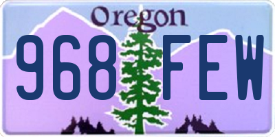 OR license plate 968FEW