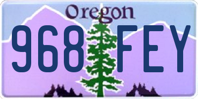 OR license plate 968FEY