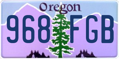 OR license plate 968FGB