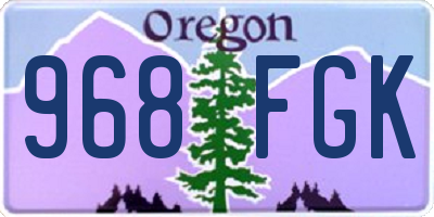 OR license plate 968FGK