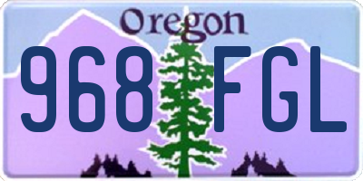 OR license plate 968FGL