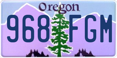 OR license plate 968FGM