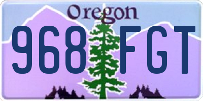 OR license plate 968FGT