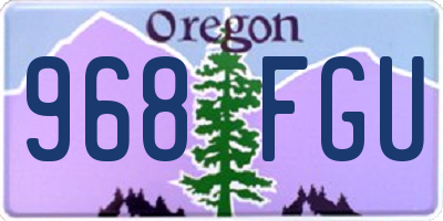 OR license plate 968FGU