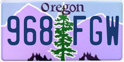 OR license plate 968FGW