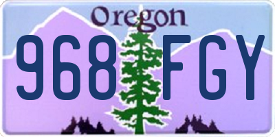 OR license plate 968FGY