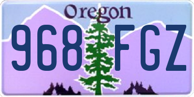 OR license plate 968FGZ