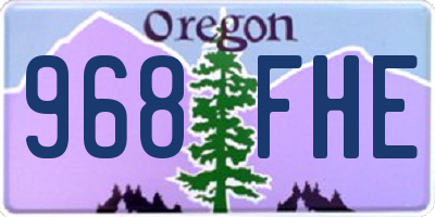 OR license plate 968FHE