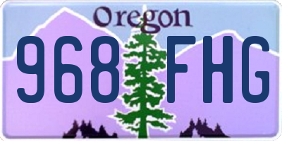OR license plate 968FHG