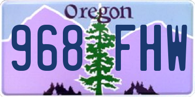 OR license plate 968FHW