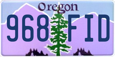 OR license plate 968FID