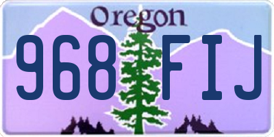 OR license plate 968FIJ
