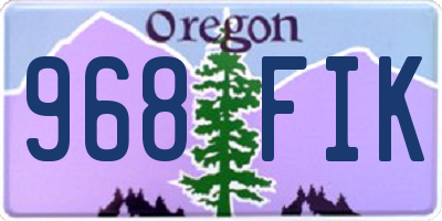 OR license plate 968FIK