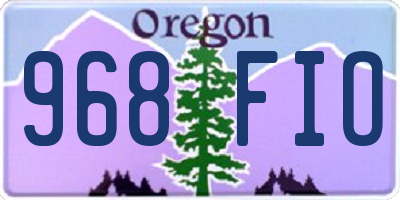 OR license plate 968FIO