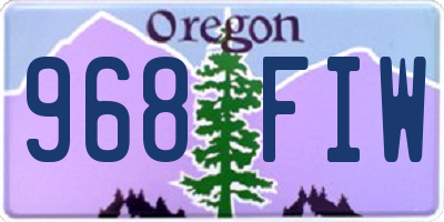 OR license plate 968FIW