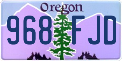 OR license plate 968FJD