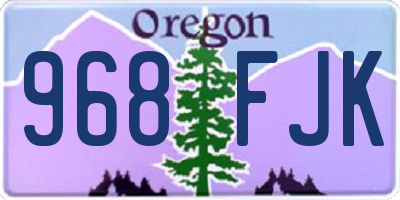 OR license plate 968FJK