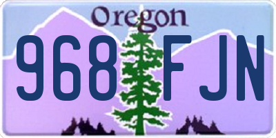 OR license plate 968FJN