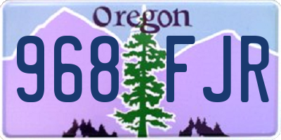 OR license plate 968FJR