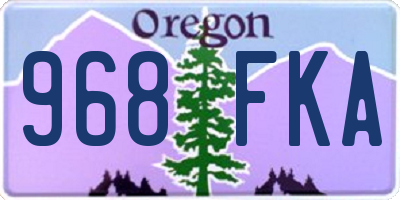 OR license plate 968FKA