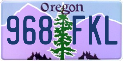 OR license plate 968FKL