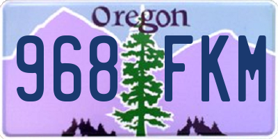 OR license plate 968FKM