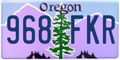 OR license plate 968FKR