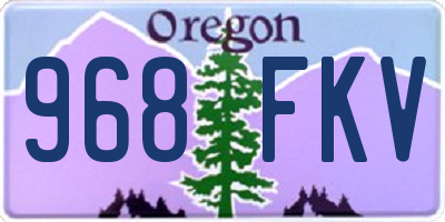 OR license plate 968FKV