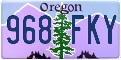 OR license plate 968FKY