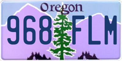 OR license plate 968FLM