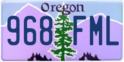 OR license plate 968FML